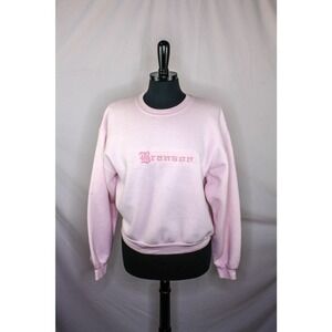 Vintage Branson Sweatshirt Crew Neck Pullover Pink Embroidered Jerzees S…